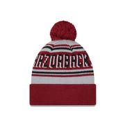 Arkansas New Era Wordmark Knit Pom Beanie